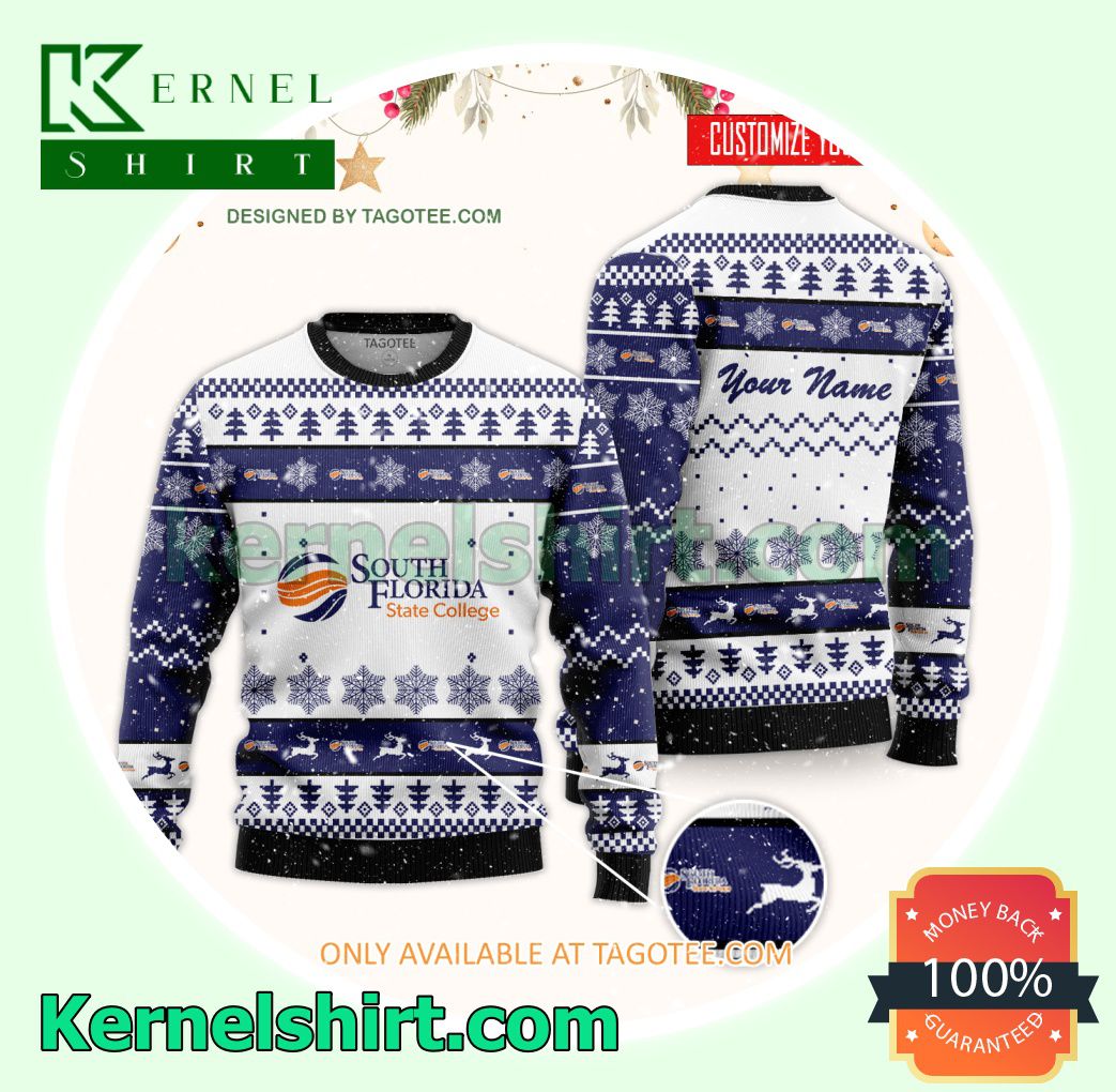 South Florida Community College Logo Xmas Knit Jumper Sweaters