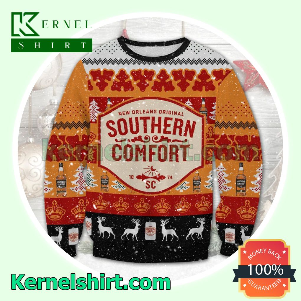 Southern Comfor Whiskey Knitted Christmas Sweatshirts