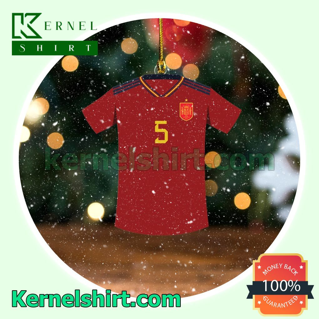 Spain Team Jersey - Sergio Busquets Fan Holiday Ornaments