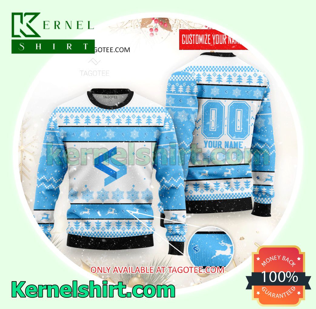 Split Basketball Club Logo Xmas Knit Sweaters