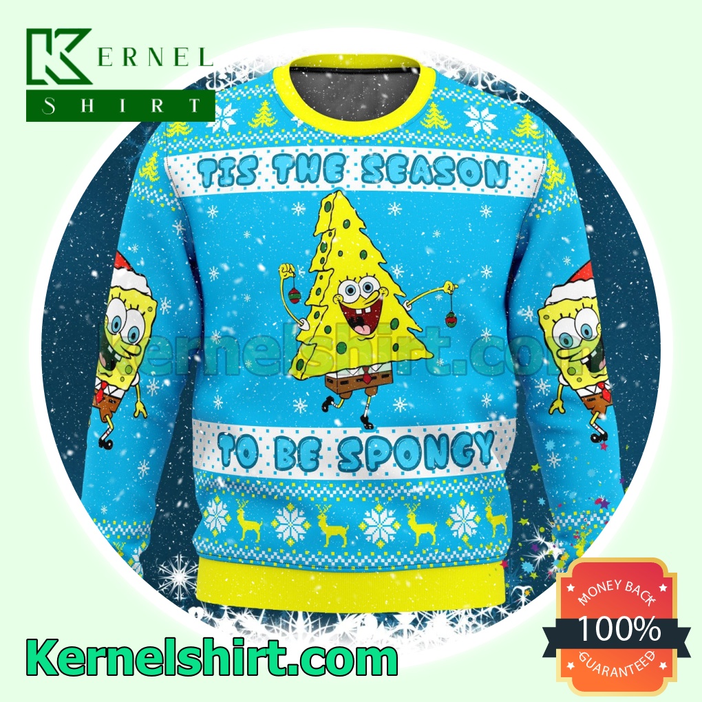 Spongebob Squarepants Tis The Season To Be Spongy Knitted Christmas Jumper