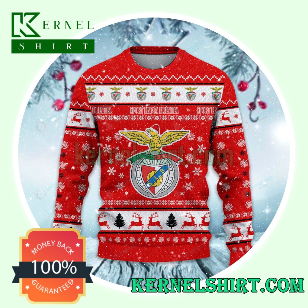 Sport Lisboa e Benfica Club Snowflake Xmas Knit Sweaters a