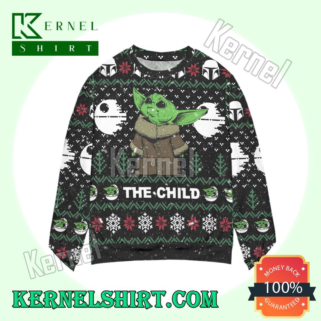 Star Wars Baby Yoda The Child Mandalorian Knitted Christmas Sweatshirts