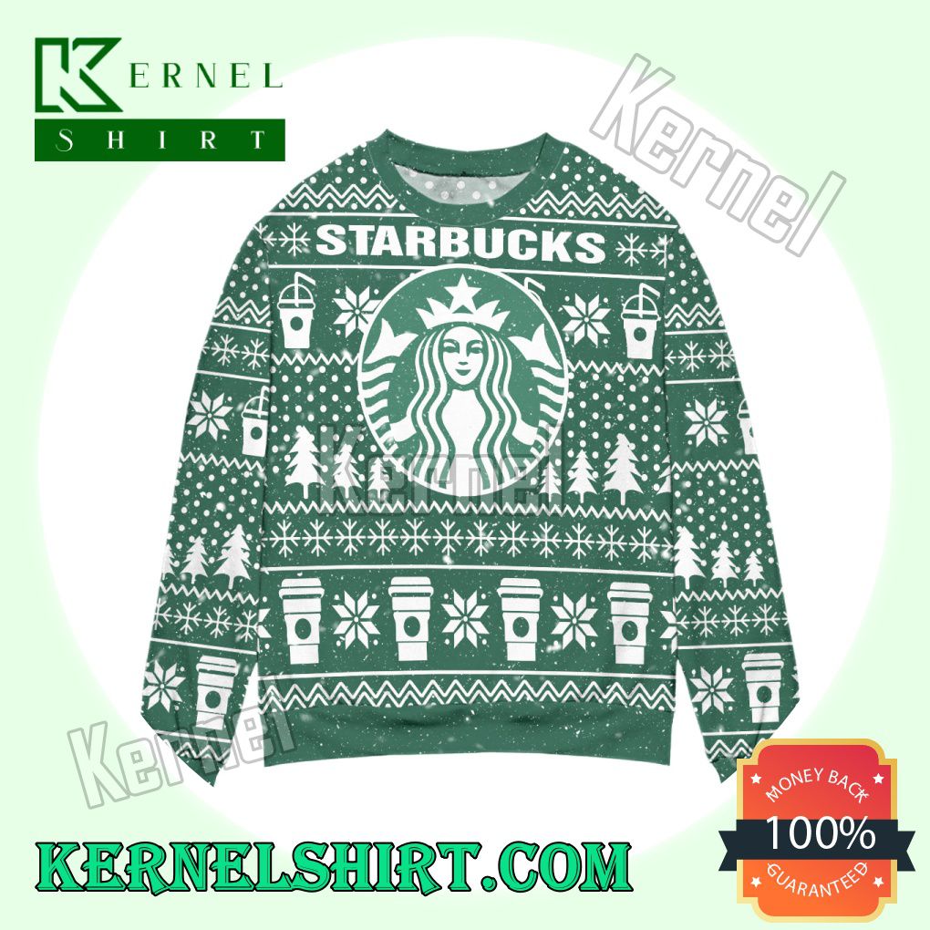 Starbucks Logo Knitted Christmas Sweatshirts