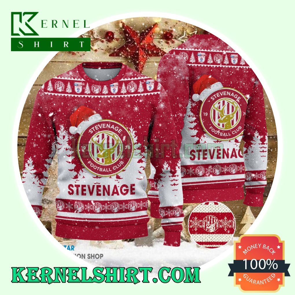 Stevenage Football Club Club Santa Hat Xmas Knit Sweaters