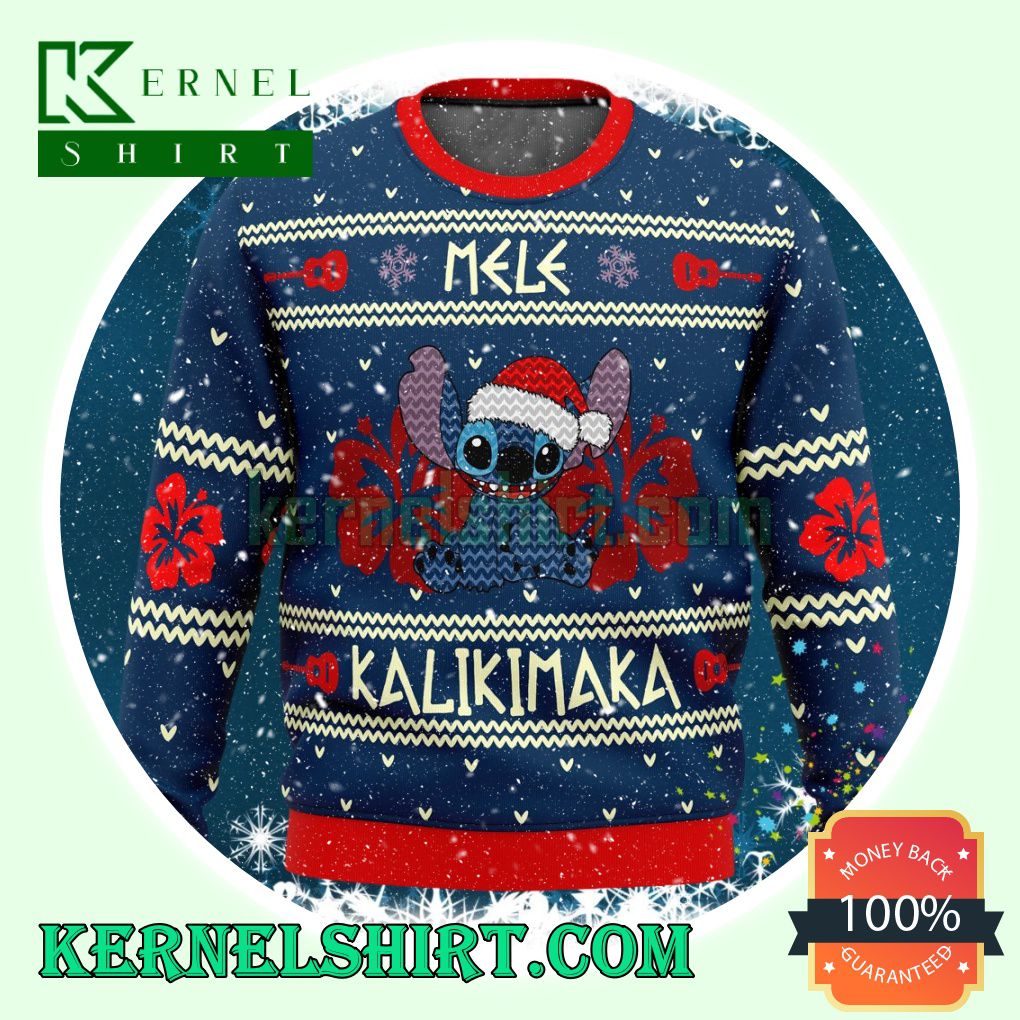 Stitch Mele Kalikimaka Knitting Christmas Sweatshirts