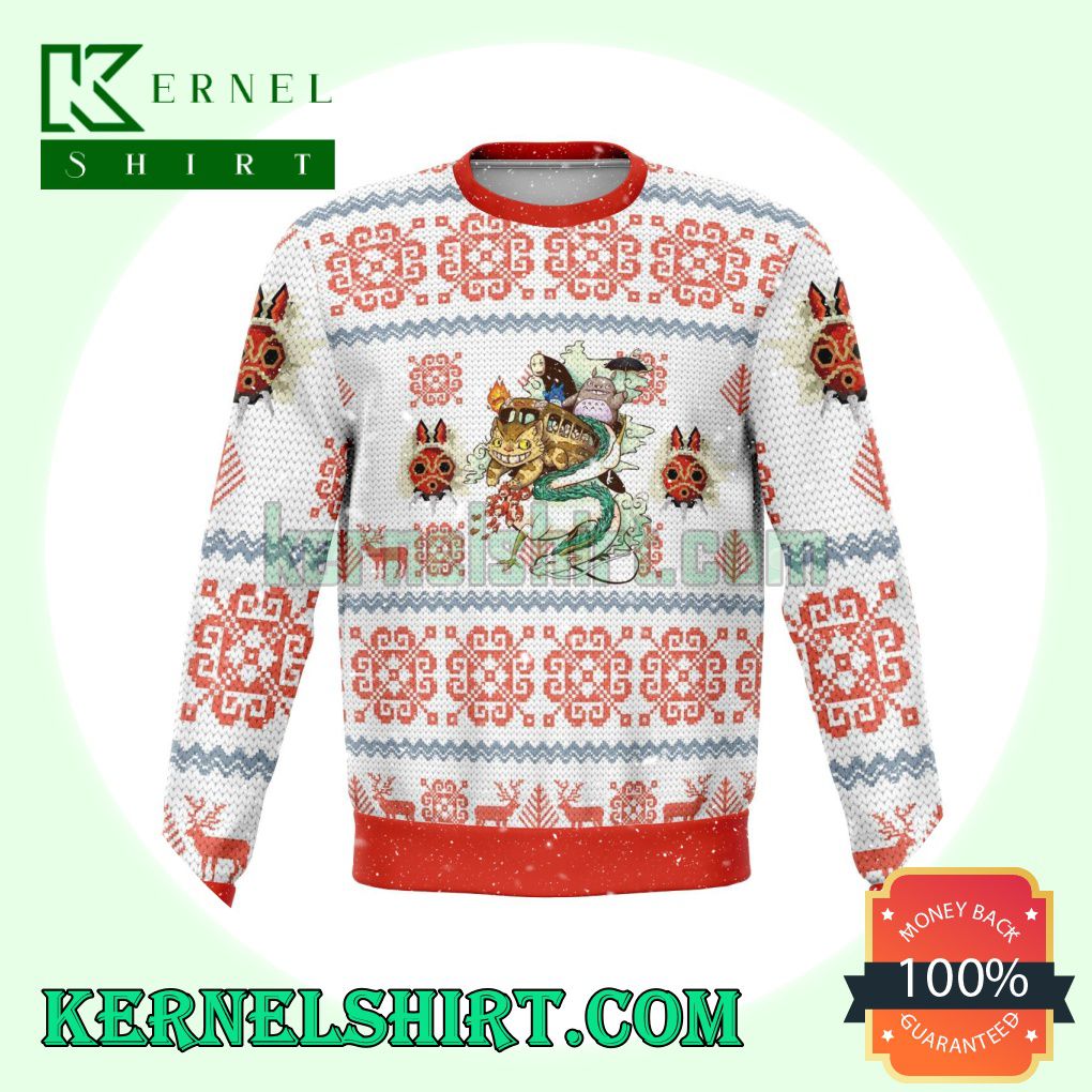 Studio Ghibli Characters Anime Knitting Christmas Sweatshirts