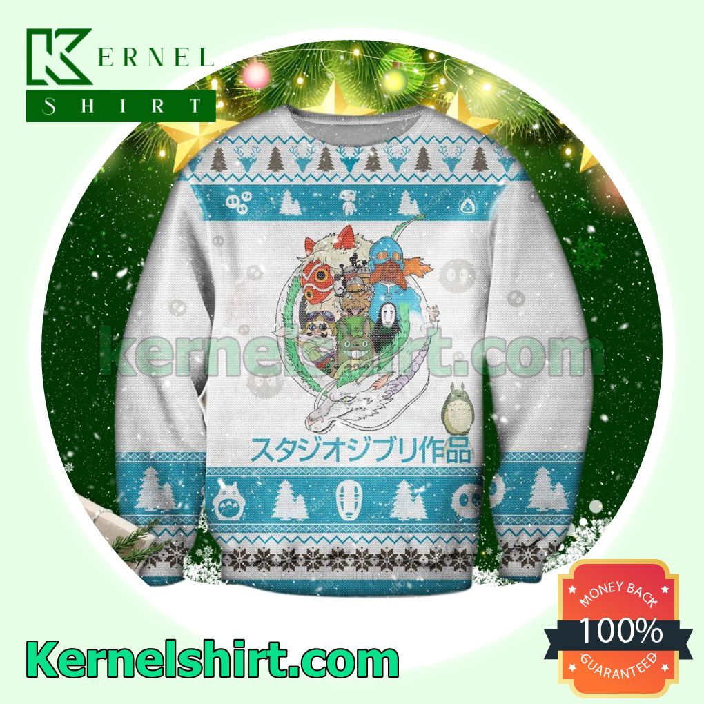 Studio Ghibli Characters Poster Xmas Knitted Sweaters