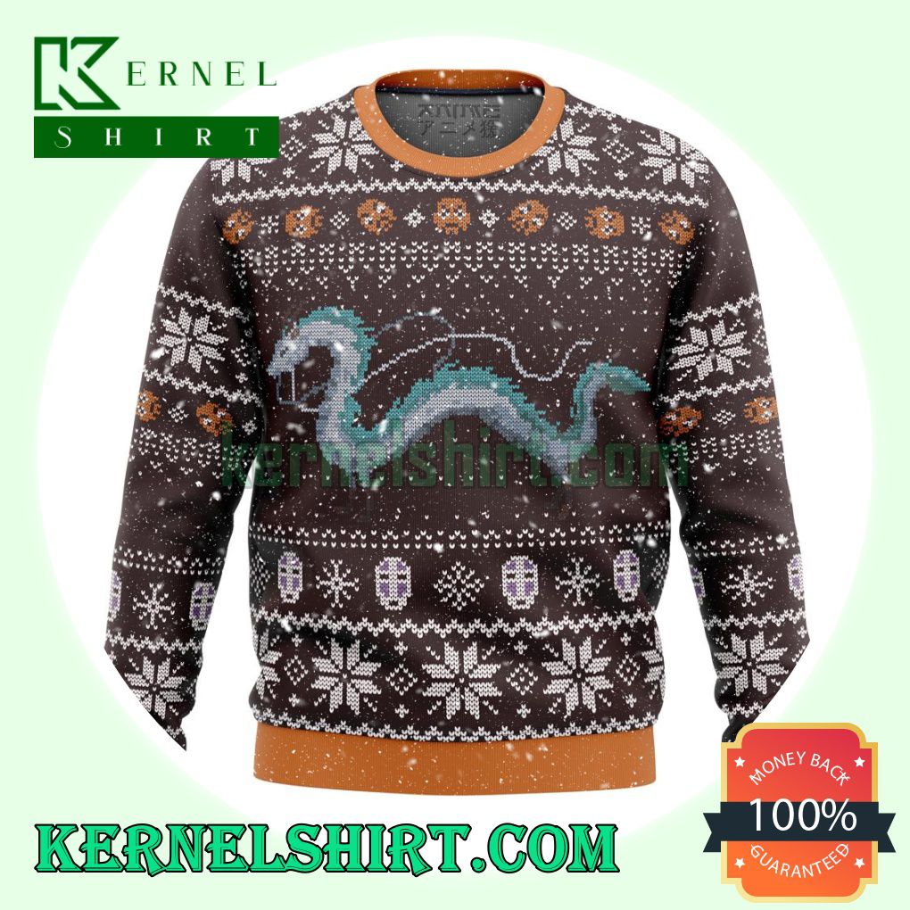 Studio Ghibli Haku Spirited Away Premium Manga Anime Knitting Christmas Sweatshirts