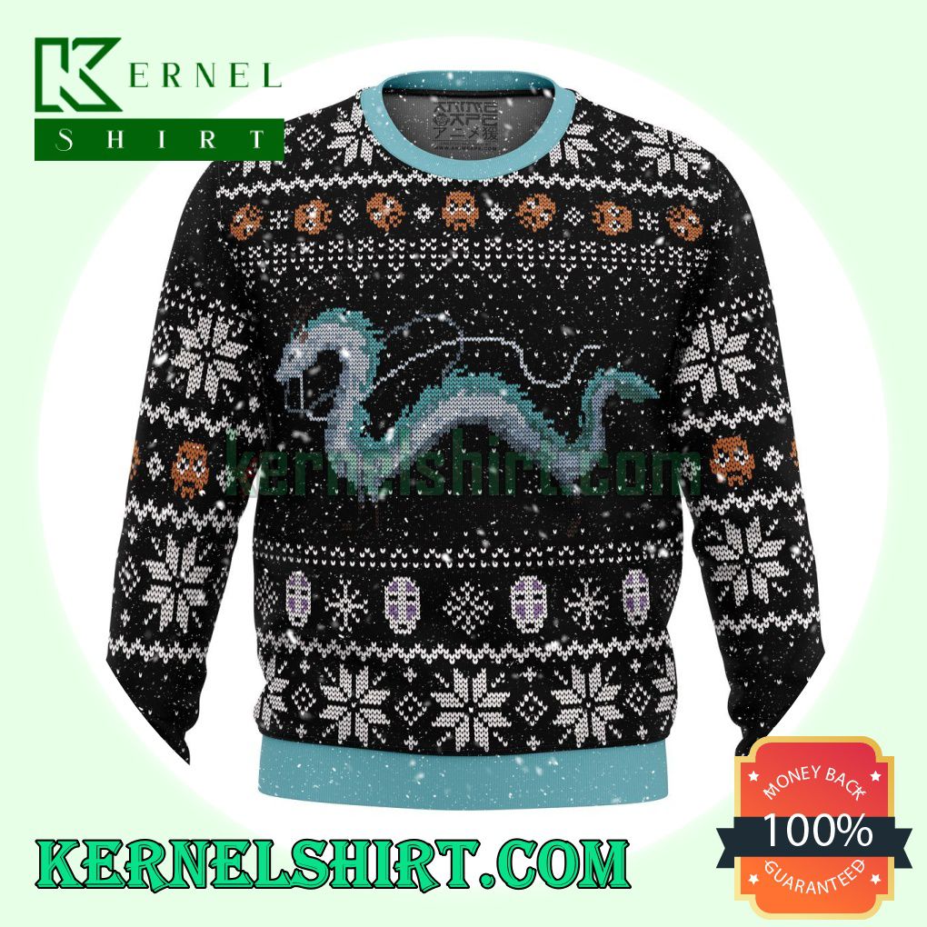 Studio Ghibli Haku Spirits Miyazaki Premium Manga Anime Knitting Christmas Sweatshirts