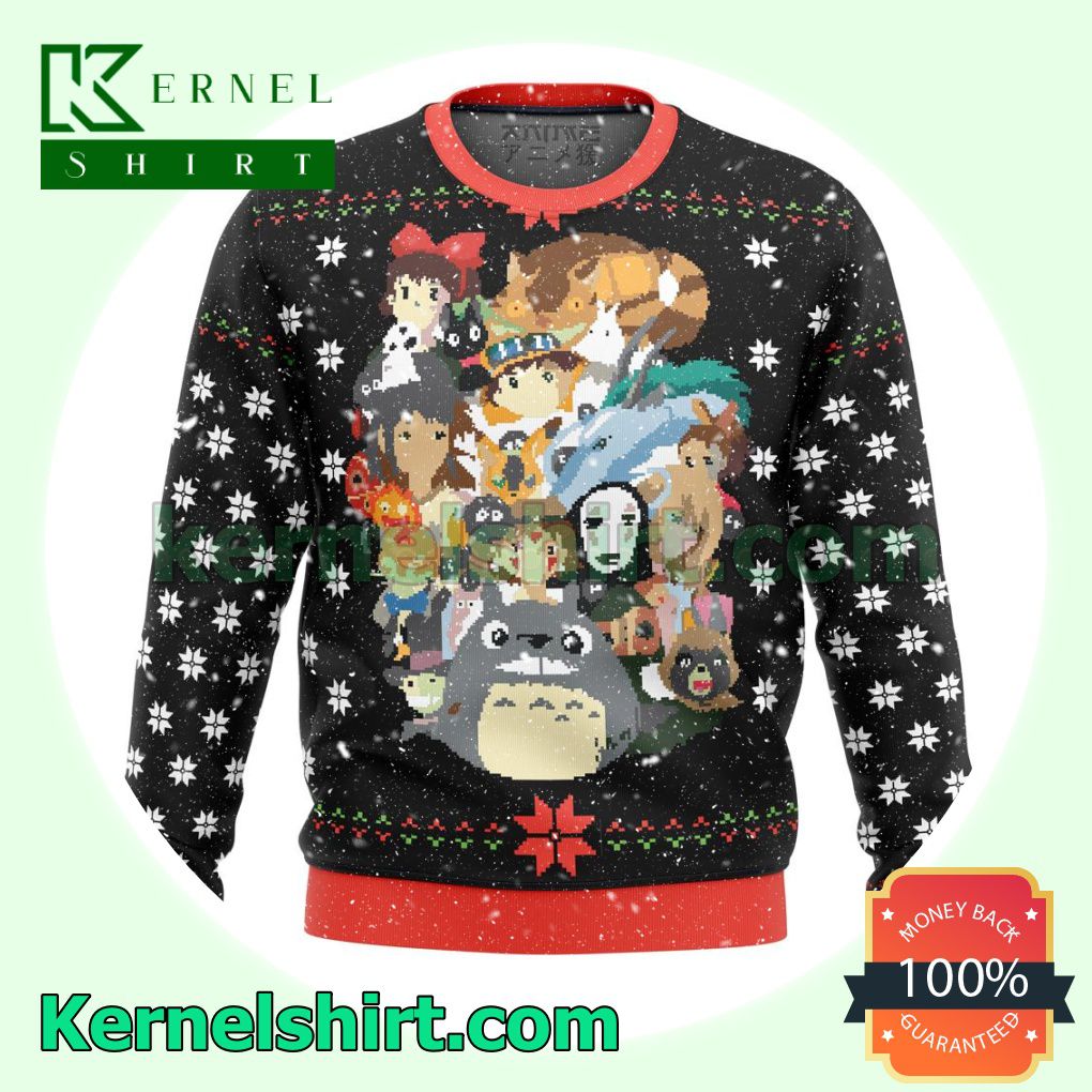 Studio Ghibli Main Characters Xmas Christmas Sweatshirts