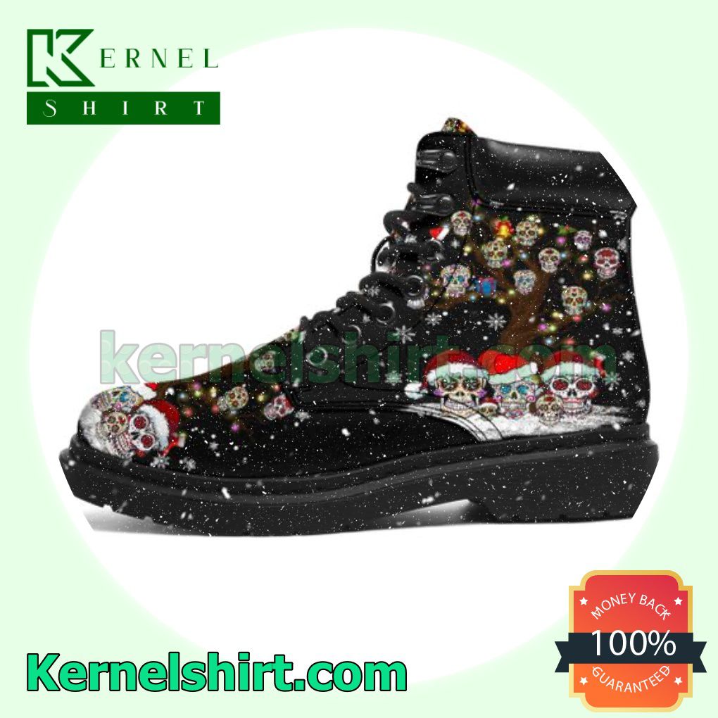 Sugar Skull Christmas Work Boots