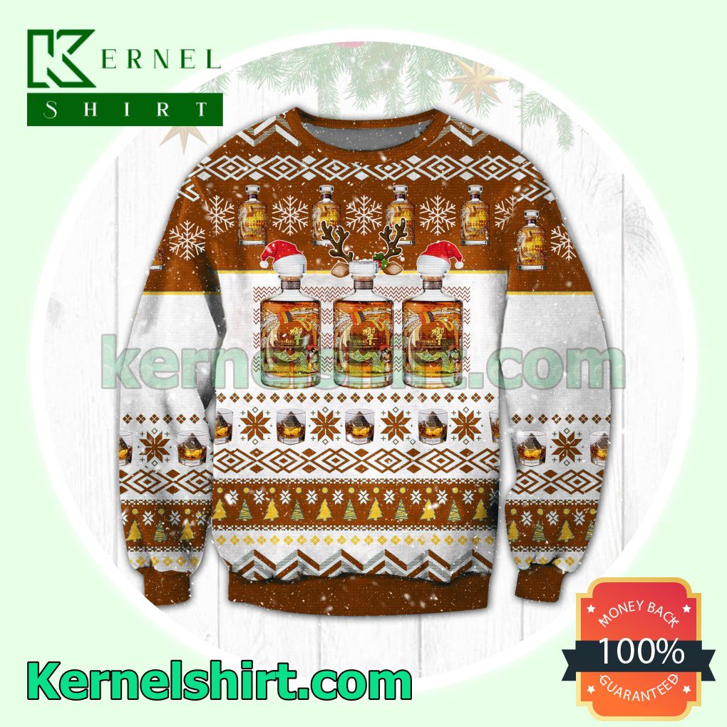 Suntory Hibiki Japanese Harmony Whisky Reindeer Version Knitted Christmas Sweatshirts