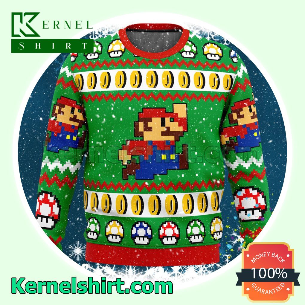 Super Mario Jump Xmas Christmas Sweatshirts