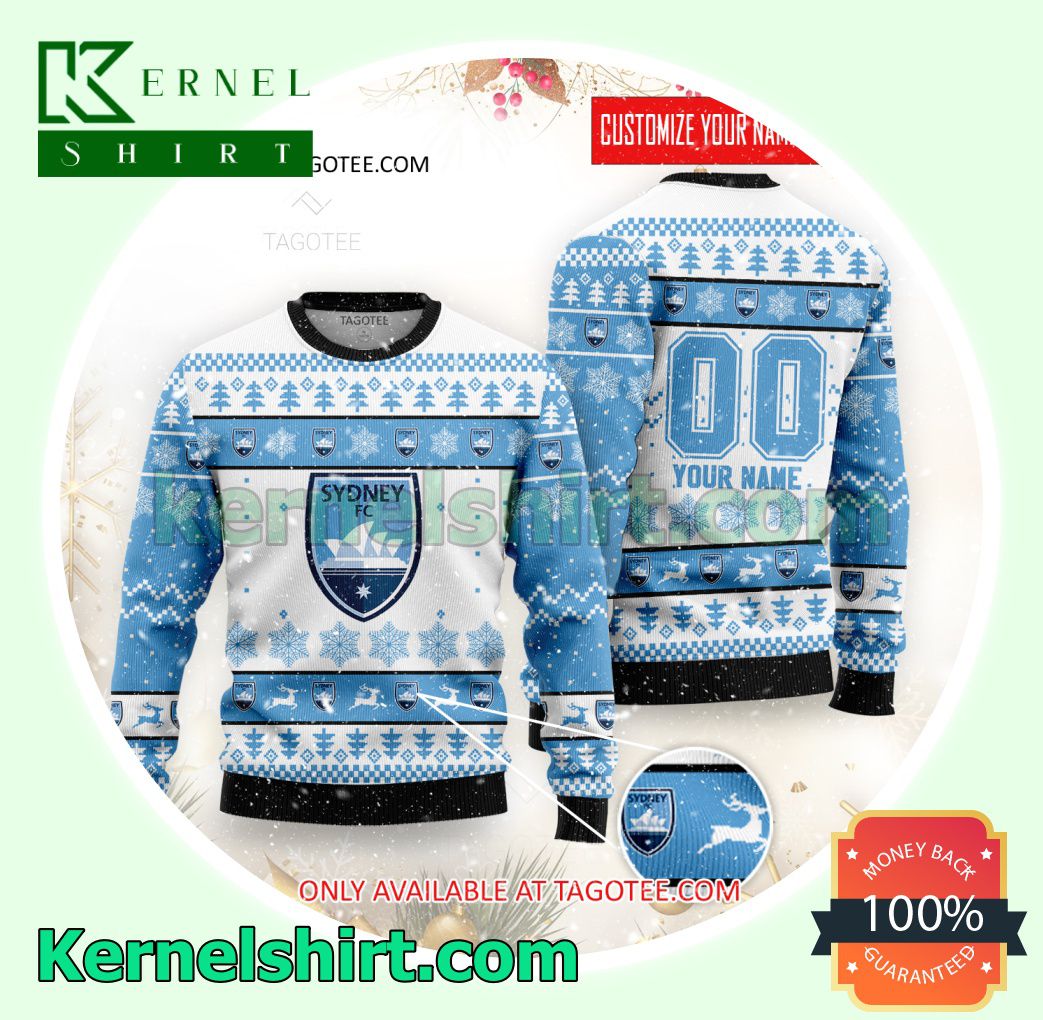 Sydney FC Logo Xmas Knit Sweaters