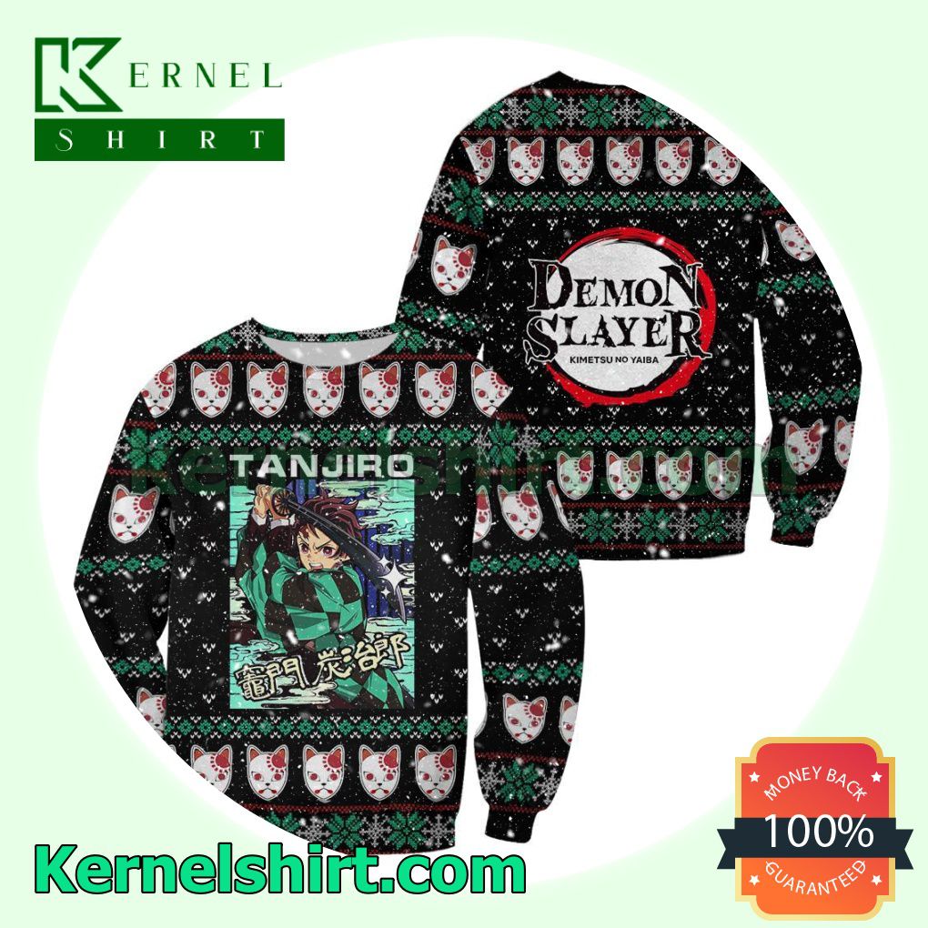 Tanjiro Kamado Fox Mask Demon Slayer Manga Anime Xmas Christmas Sweatshirts