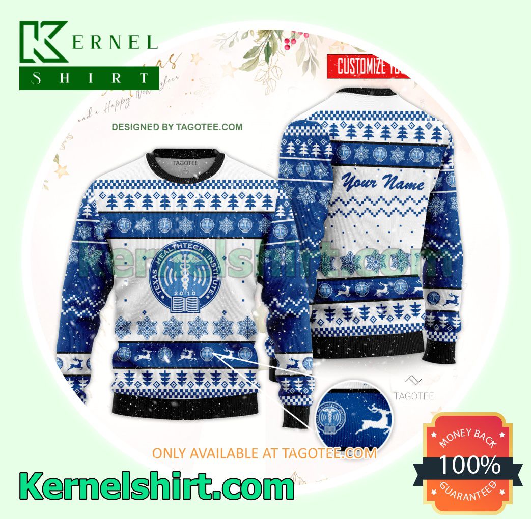 Texas Healthtech Institute Logo Xmas Knit Jumper Sweaters