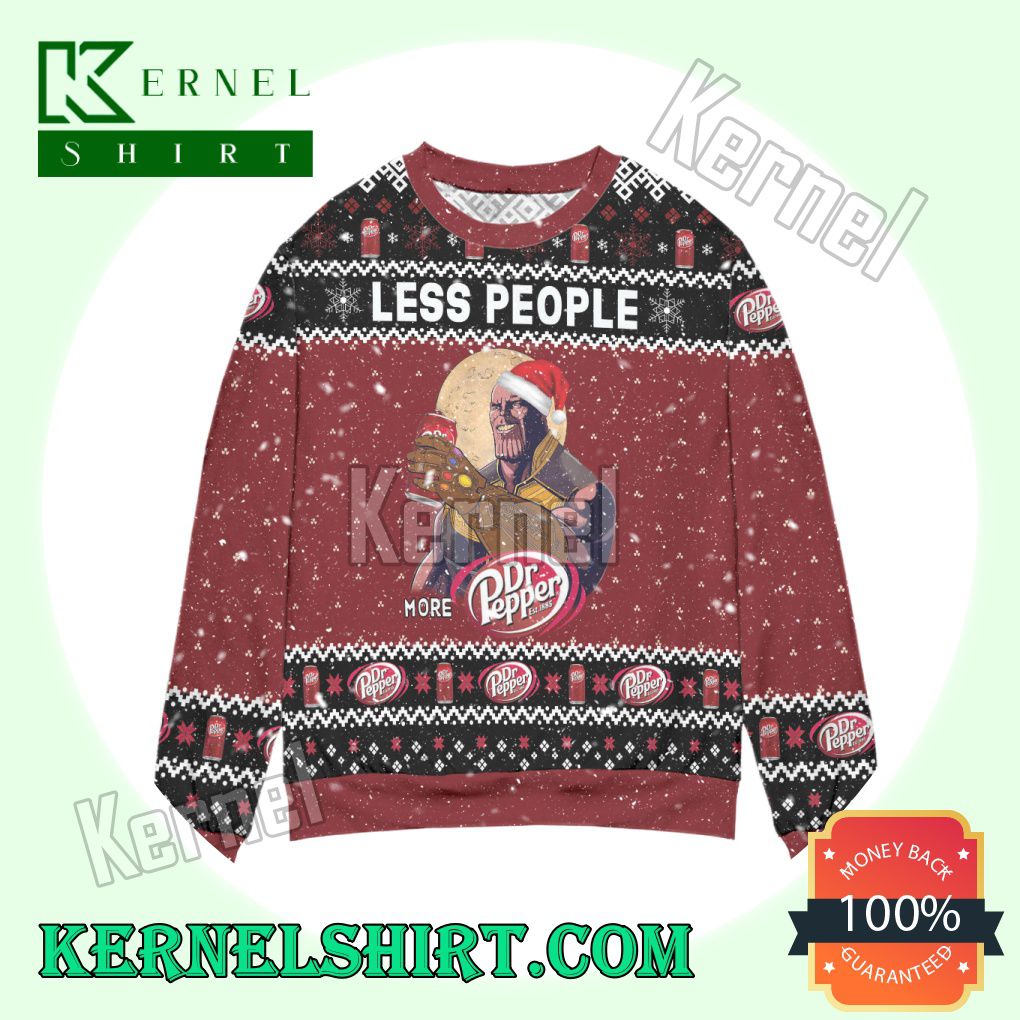 Thanos Less People More Dr. Pepper Snowflake Knitted Christmas Sweatshirts