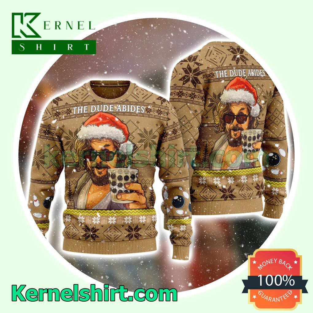 The Big Lebowski The Dude Abides Xmas Knitted Sweaters