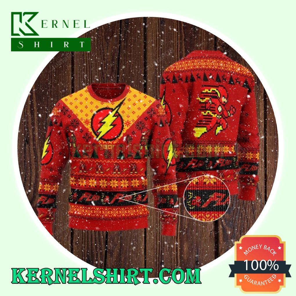 The Flash Dc Comics Knitting Christmas Sweatshirts