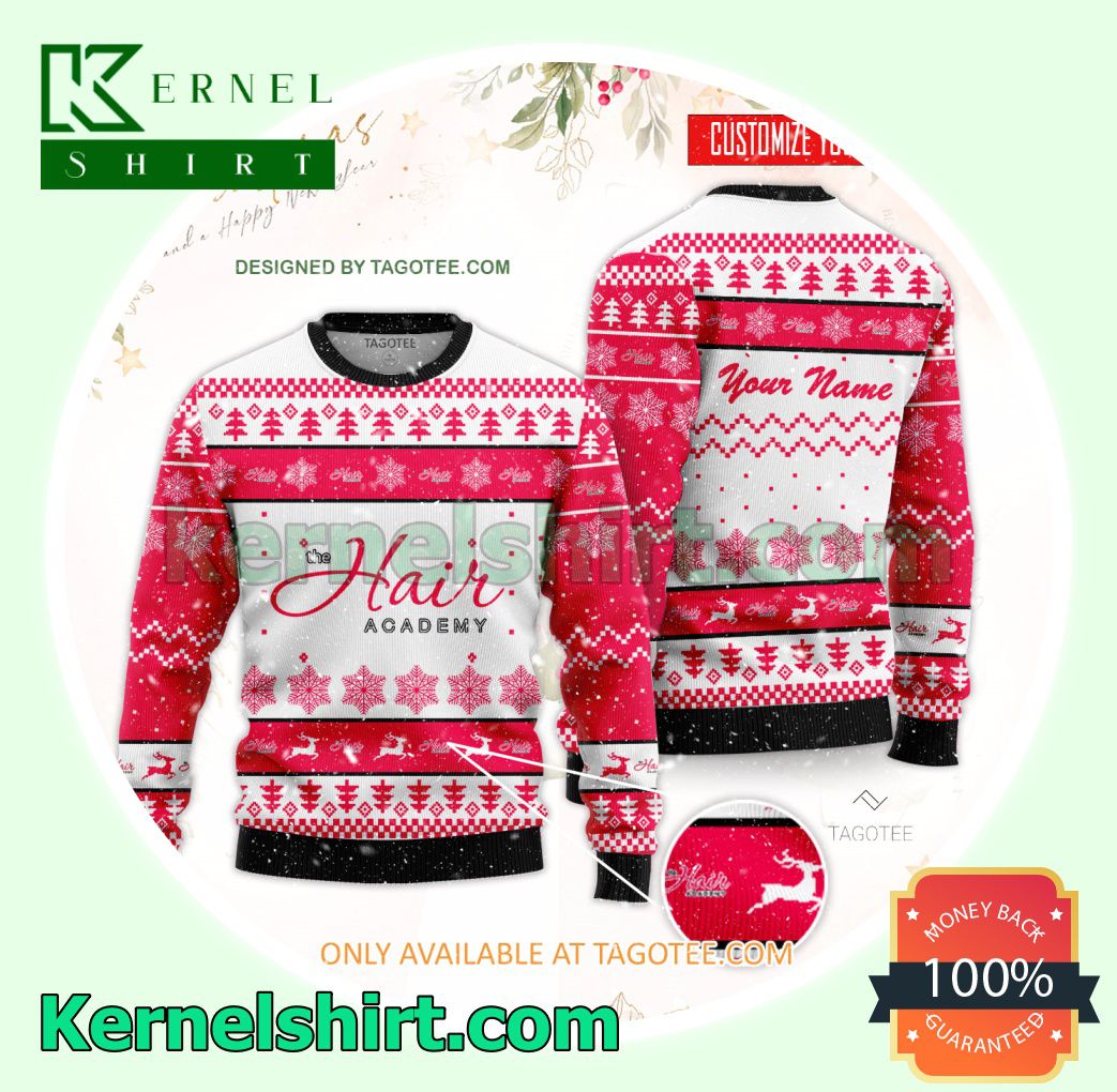 The Hair Academy Logo Xmas Knit Jumper Sweaters