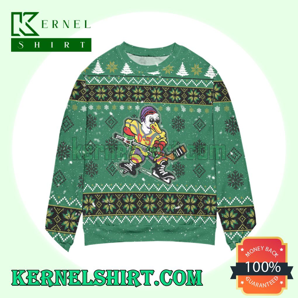 The Mighty Ducks Disney Snowflake Pattern Knitting Christmas Sweatshirts