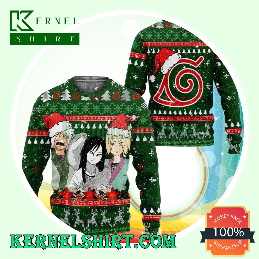 The Sannin Konoha Team Naruto Anime Knitting Christmas Sweatshirts