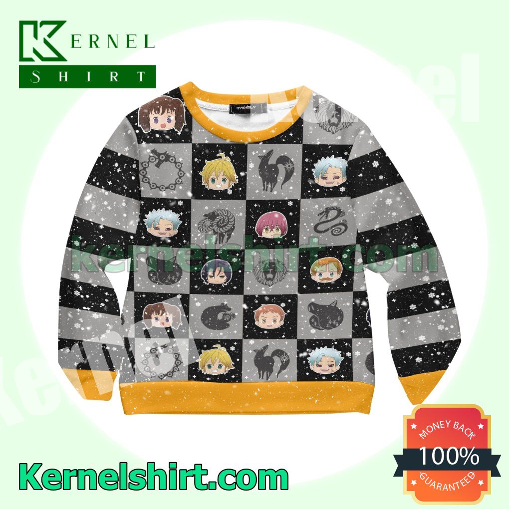 The Seven Deadly Sins Chibi Knitted Christmas Sweatshirts
