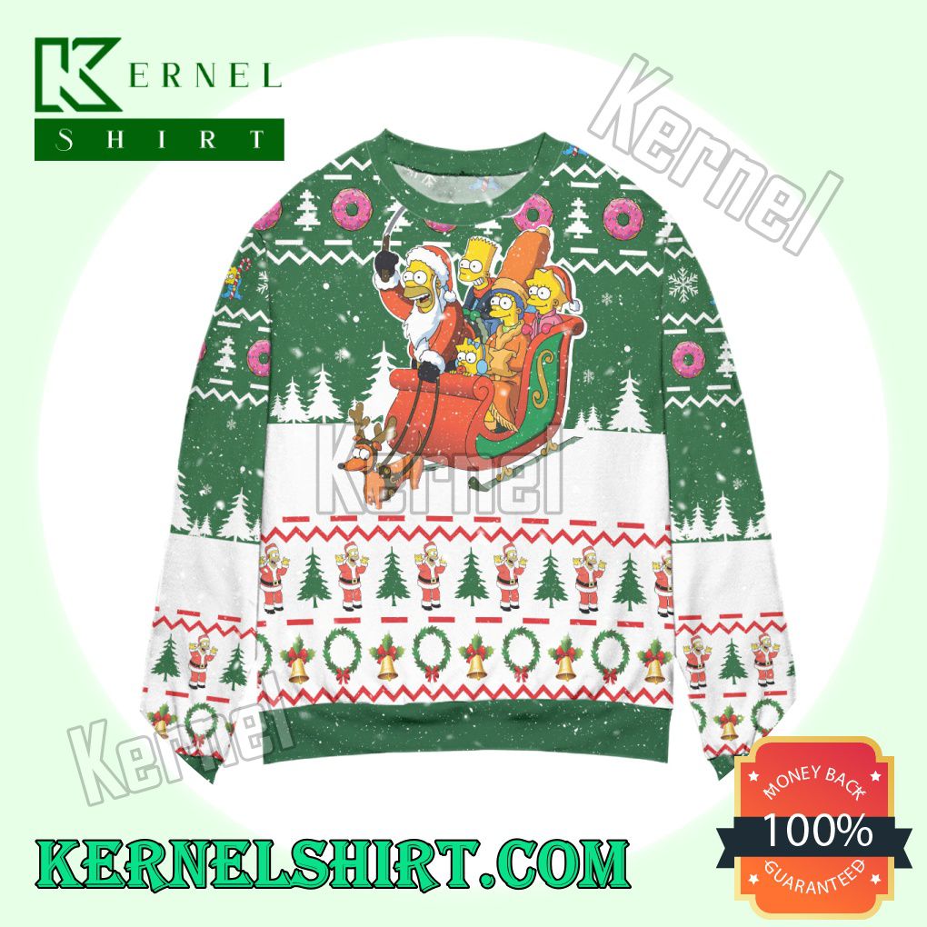 The Simpsons Santa Claus Version Knitted Christmas Sweatshirts