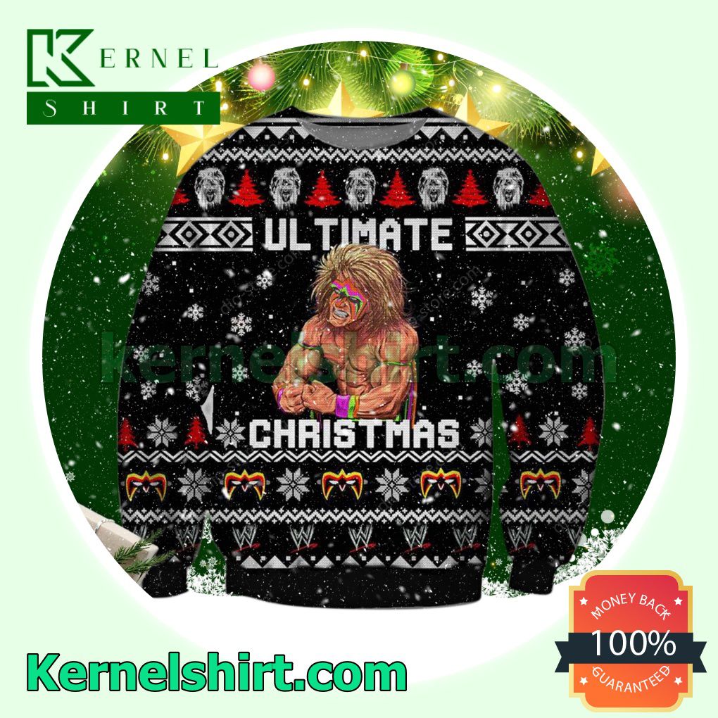 The Ultimate Warrior Poster Xmas Knitted Sweaters