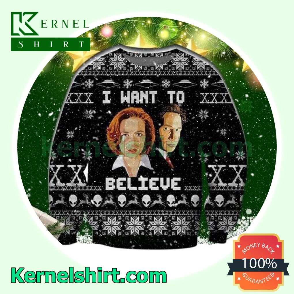 The X-Files I Want To Believe Xmas Knitted Sweaters