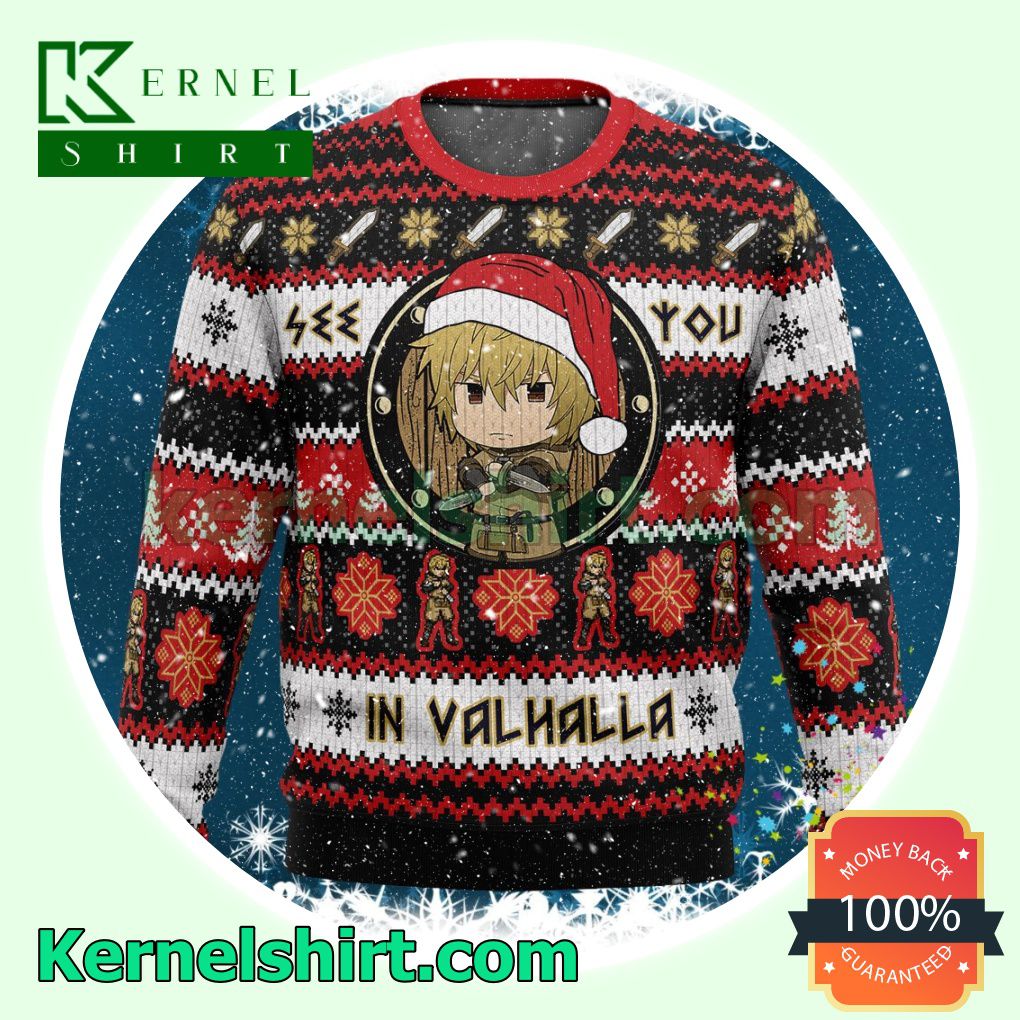 Thorfinn See You In Valhalla Vinland Saga Manga Anime Xmas Christmas Sweatshirts