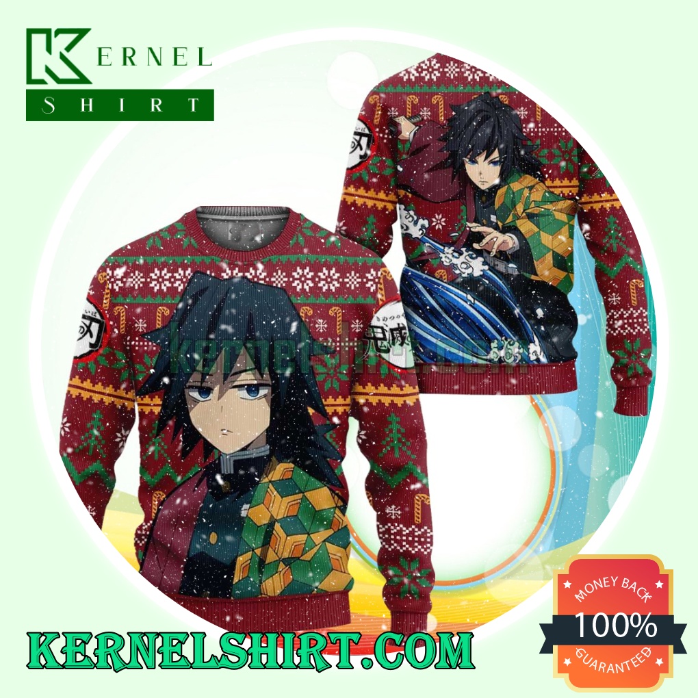 Tomioka Giyu Demon Slayer Anime Knitting Christmas Sweatshirts