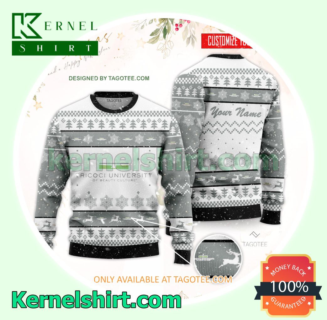 Tricoci University of Beauty Culture LLC-Bloomington Logo Xmas Knit Jumper Sweaters