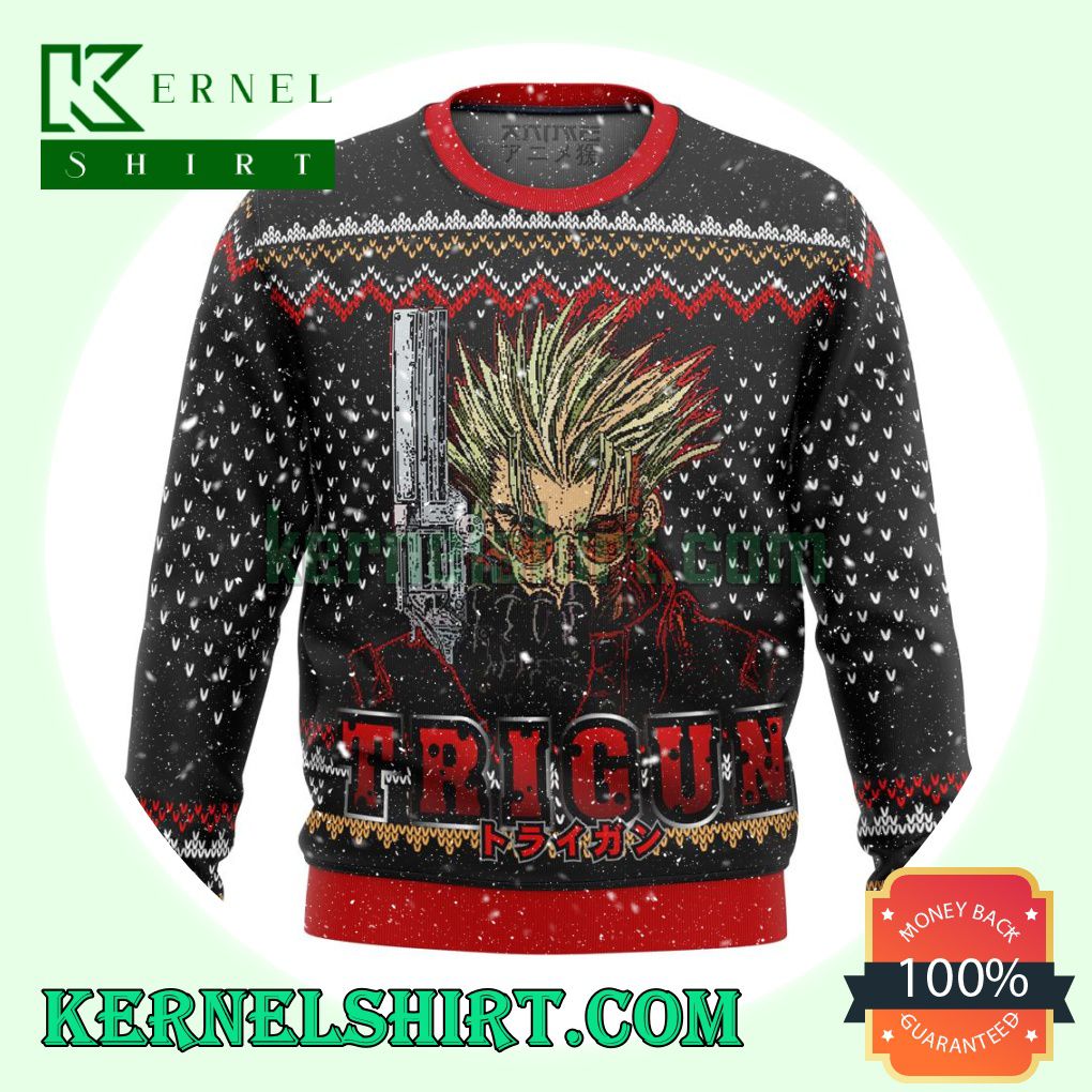 Trigun Vash Emblem Premium Manga Anime Knitting Christmas Sweatshirts