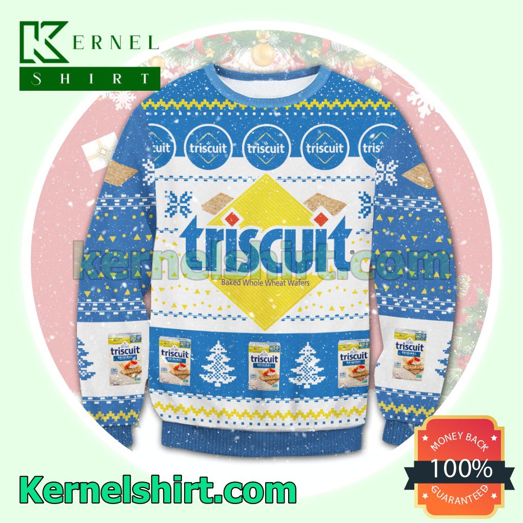 Triscuit Baked Whole Wheat Wafers Knitted Christmas Sweatshirts