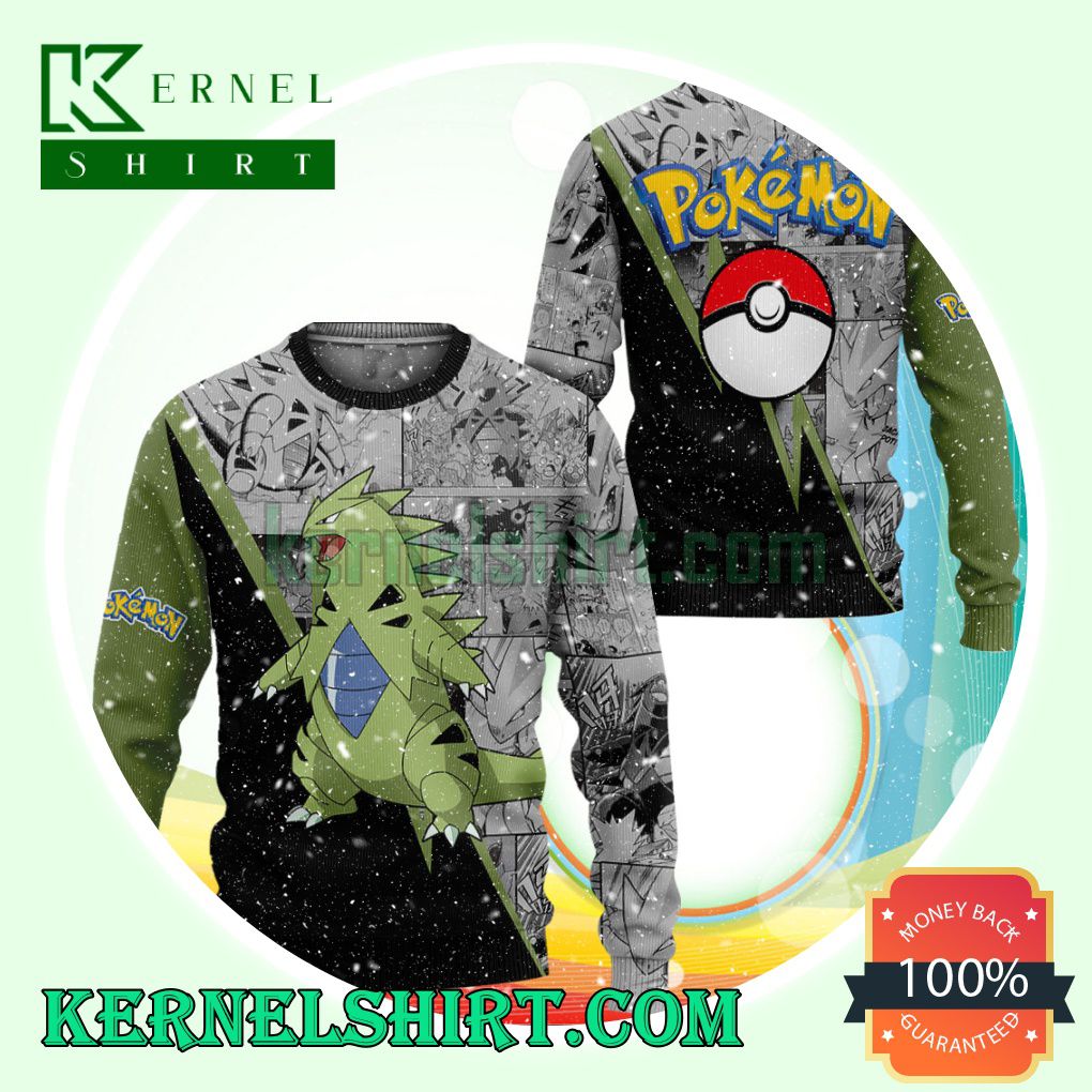 Tyranitar Anime Pokemon Knitting Christmas Sweatshirts