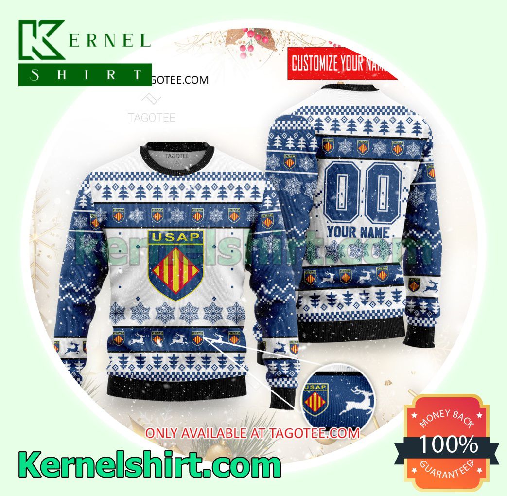 USA Perpignan Rugby Club Xmas Knit Sweaters