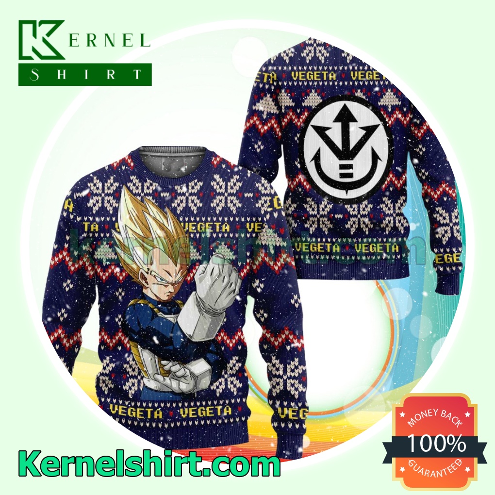 Vegeta Super Saiyan Blue Dragon Ball Anime Knitted Christmas Jumper