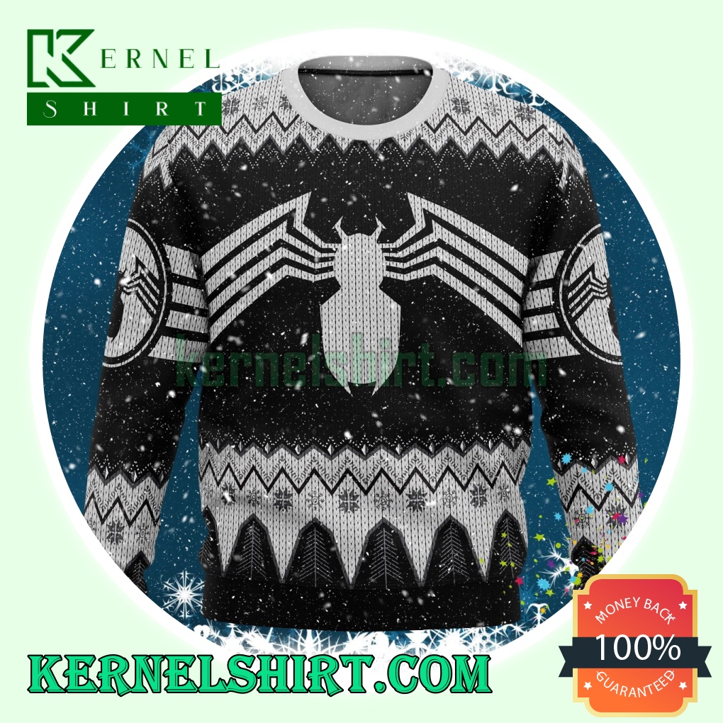 Venom Marvel Venom Symbol Knitting Christmas Sweatshirts