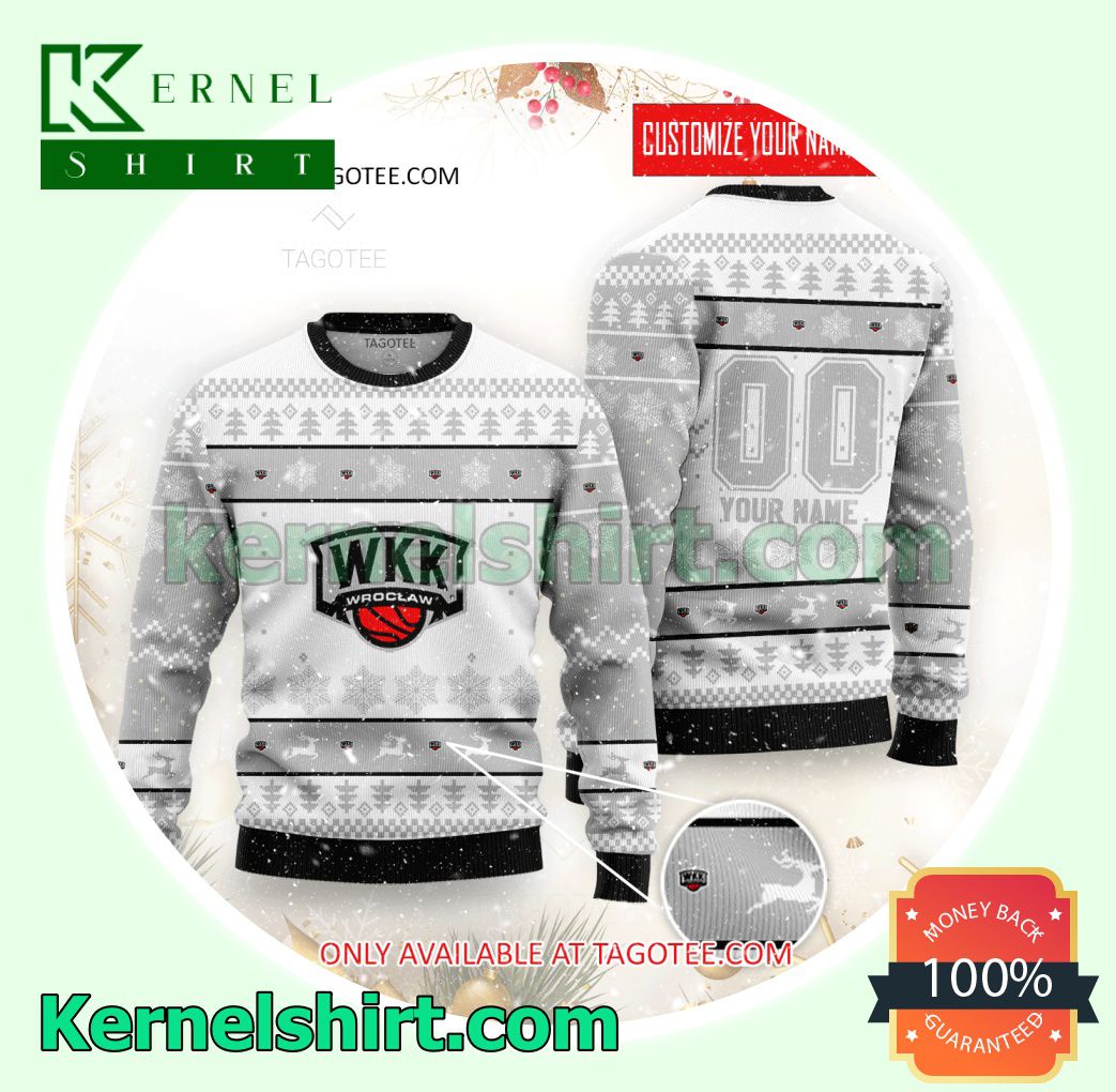 WKK Wroclaw Basketball Club Logo Xmas Knit Sweaters