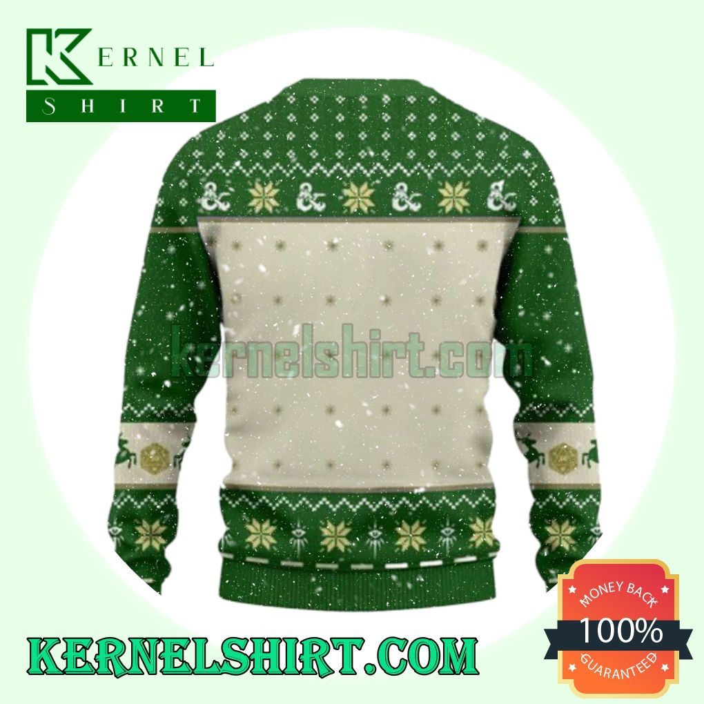 Warlock The Sworn And Beholden Green D20 Dungeons Xmas Knit Sweaters a