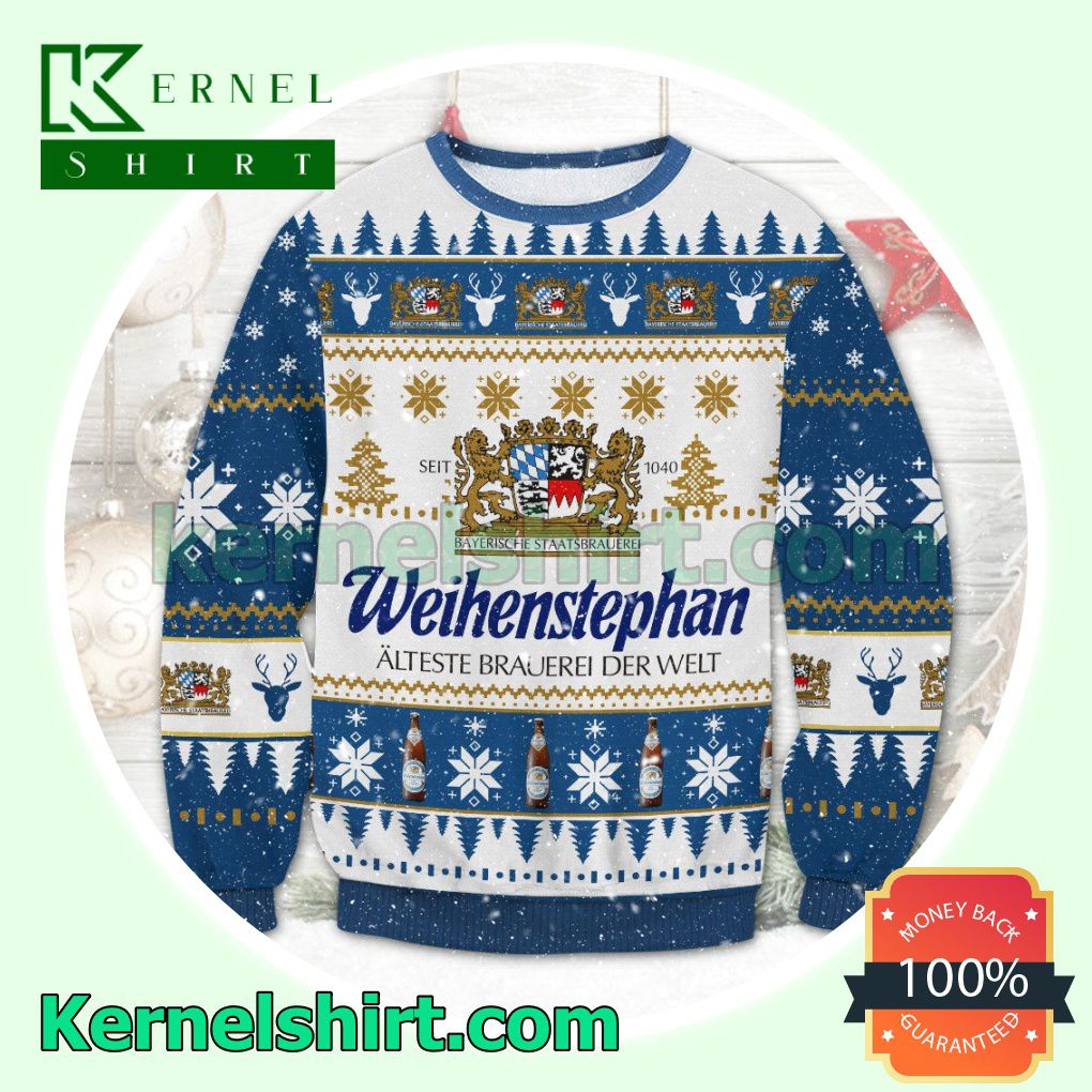 Weihenstephan Hefe Weissbier Beer Knitted Christmas Sweatshirts