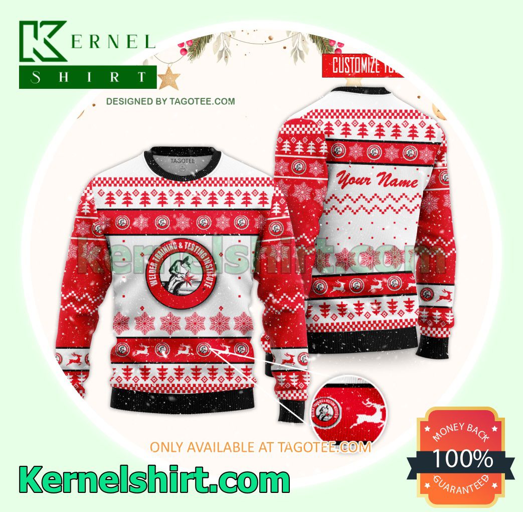 Welder Training and Testing Institute Logo Xmas Knit Jumper Sweaters