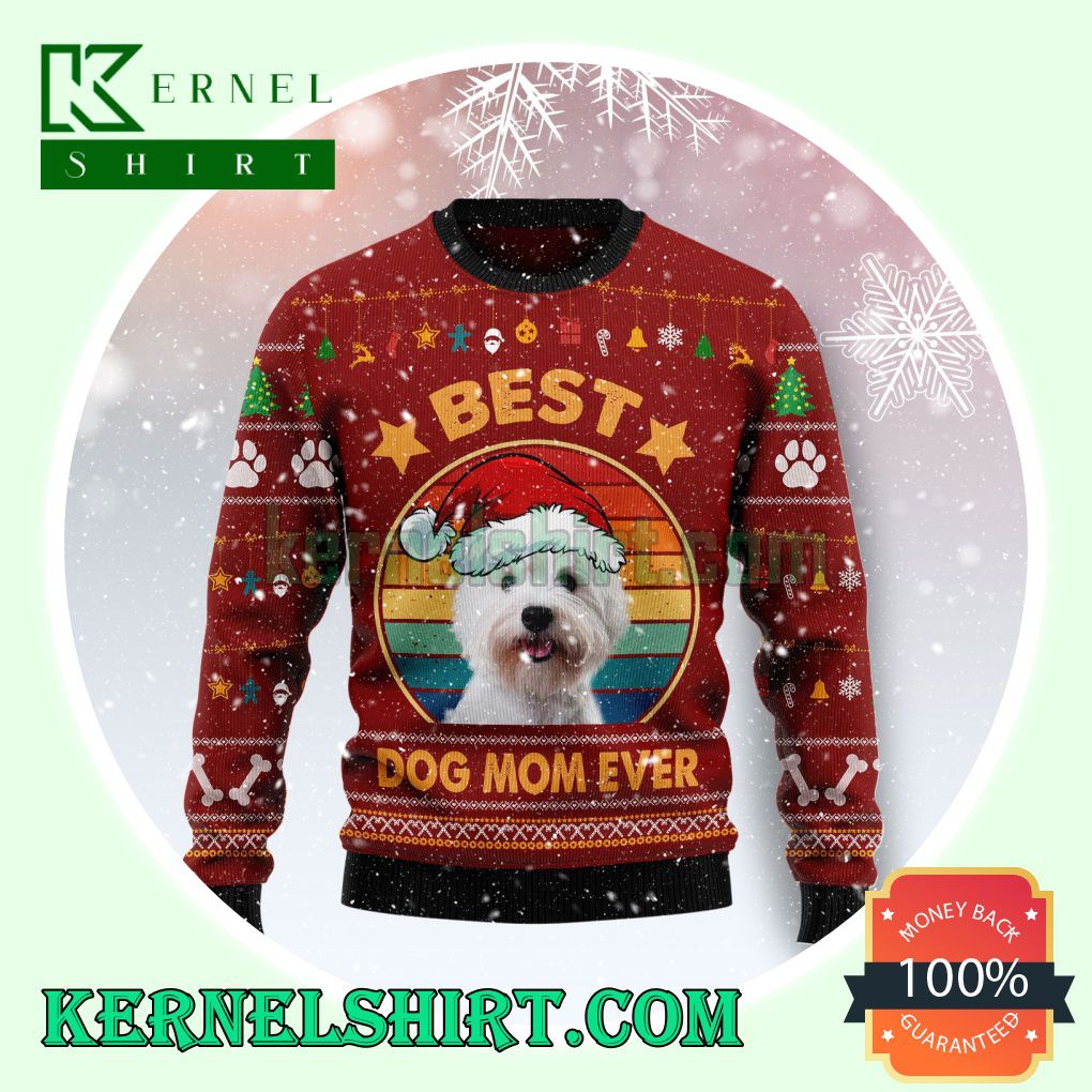 West Highland White Terrier Best Dog Mom Ever Christmas Sweatshirts