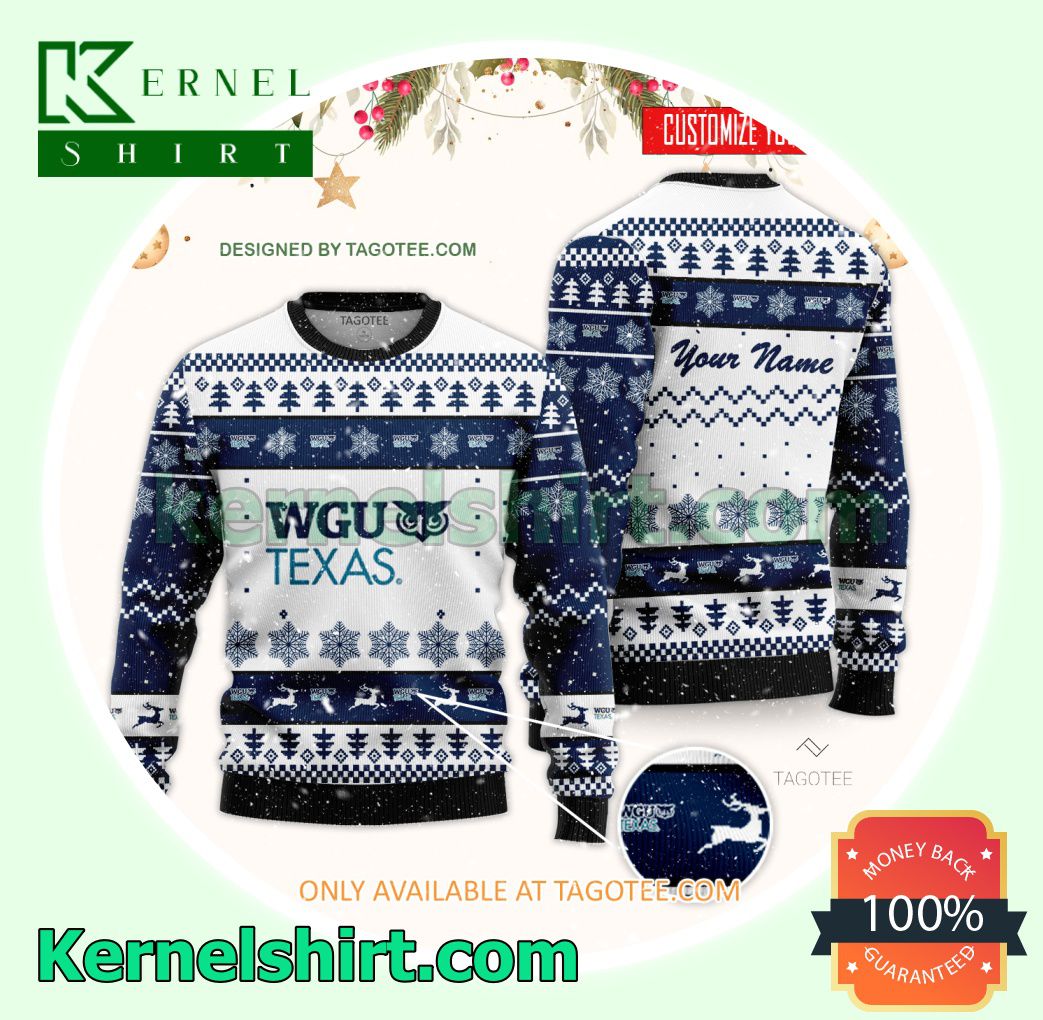 Western Governors University Texas Logo Xmas Knit Jumper Sweaters