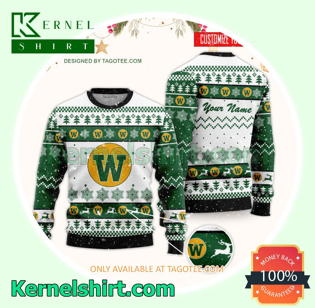 Western Oklahoma State College Logo Xmas Knit Jumper Sweaters