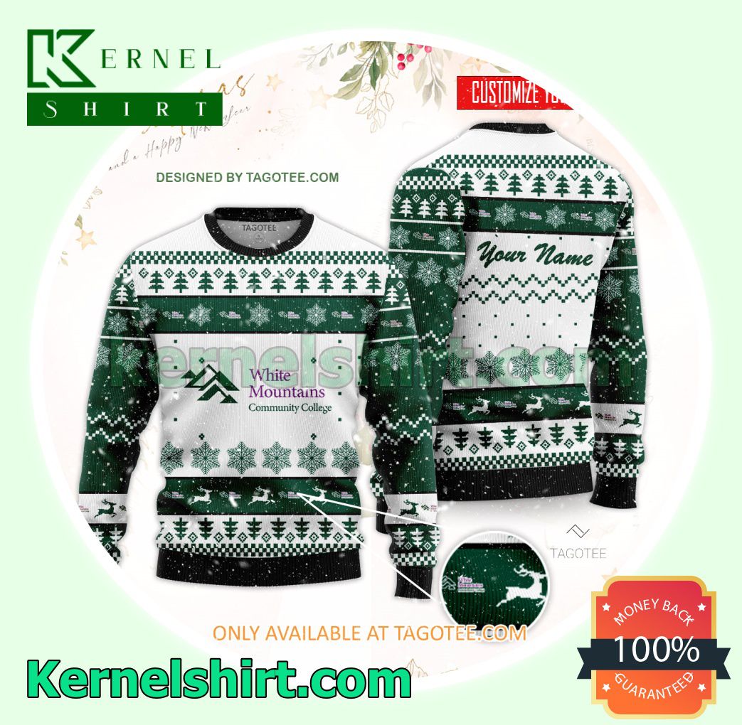 White Mountains Community College Logo Xmas Knit Jumper Sweaters