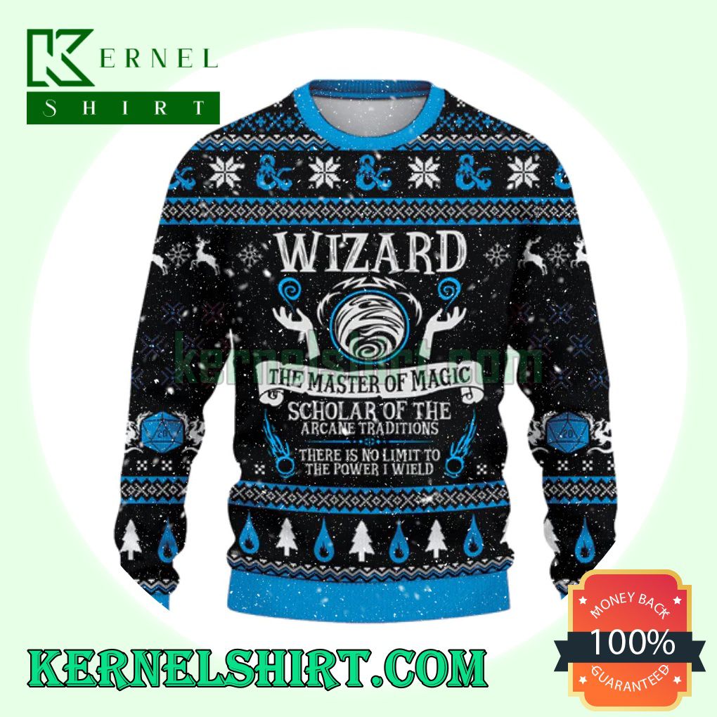 Wizard The Master Of Magic D20 Dungeons Xmas Knit Sweaters