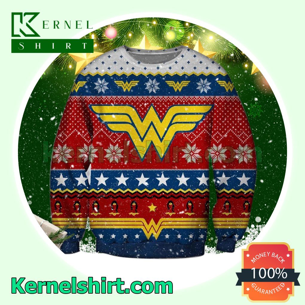 Wonder Woman Symbol Xmas Knitted Sweaters